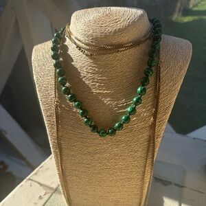 Elegant Green Beaded Necklace Set